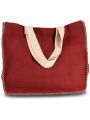 Tote bag personnalisable KIMOOD Sac en jute avec coutures contrastées