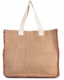 KIMOOD Jutetasche mit Kontrastnähten Tote Bag personalisierbar