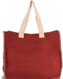 KIMOOD Jutetasche mit Kontrastnähten Tote Bag personalisierbar