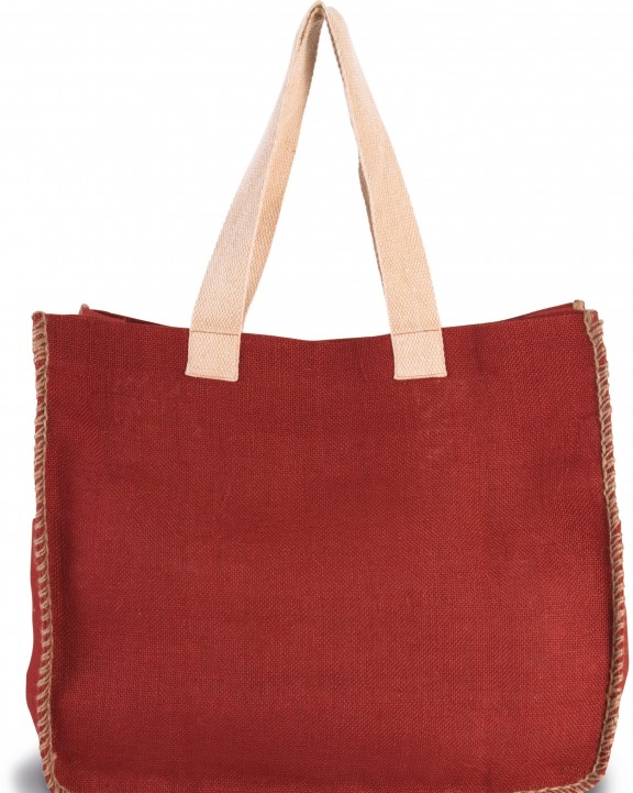 KIMOOD Jutetasche mit Kontrastnähten Tote Bag personalisierbar