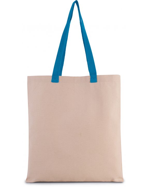 Tote bag KIMOOD Platte shopper van canvas met contrasterend hengsel voor bedrukking & borduring