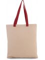 KIMOOD Flache Shoppingtasche aus Tuch mit kontrastfarbenem Griff Tote Bag personalisierbar