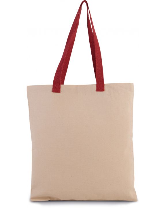 Tote bag personnalisable KIMOOD Sac shopping plat en toile avec poignées contrastées