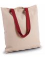 KIMOOD Flache Shoppingtasche aus Tuch mit kontrastfarbenem Griff Tote Bag personalisierbar