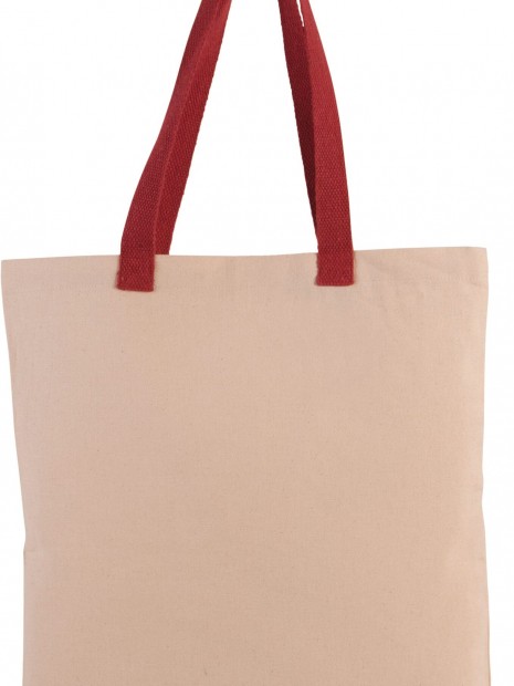 Tote bags à personnaliser KIMOOD Sac shopping plat en toile avec poignées contrastées 