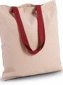 Tote bags à personnaliser KIMOOD Sac shopping plat en toile avec poignées contrastées 