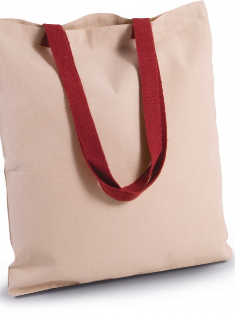 Tote bags à personnaliser KIMOOD Sac shopping plat en toile avec poignées contrastées 