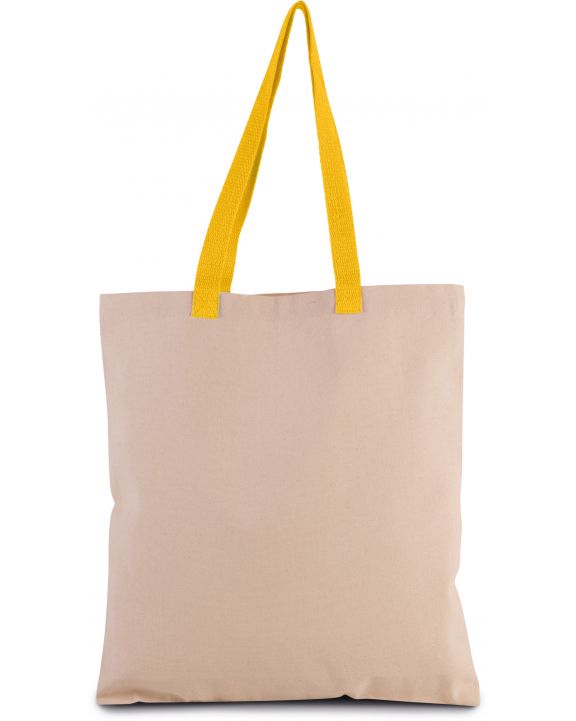 Tote bag personnalisable KIMOOD Sac shopping plat en toile avec poignées contrastées