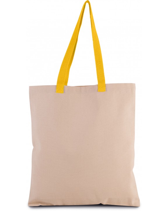 KIMOOD Flache Shoppingtasche aus Tuch mit kontrastfarbenem Griff Tote Bag personalisierbar