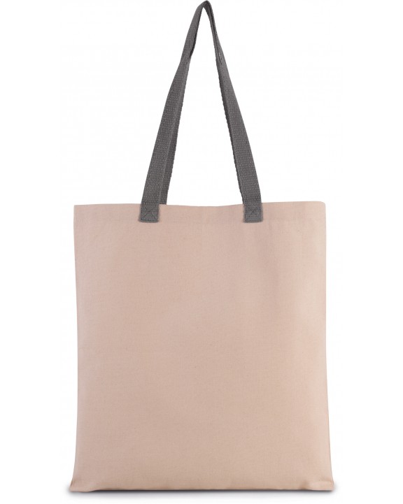 KIMOOD Flache Shoppingtasche aus Tuch mit kontrastfarbenem Griff Tote Bag personalisierbar