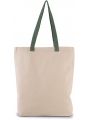 KIMOOD Shoppingtasche mit Seitenfalte und kontrastfarbenem Griff Tote Bag personalisierbar