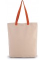 KIMOOD Sac shopping à soufflet avec poignées contrastées natural / spicy orange personnalisable