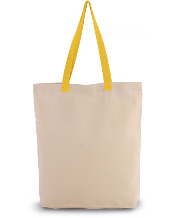Tote bag KIMOOD Shopper met plooi en contrasterend hengsel voor bedrukking & borduring