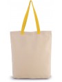 KIMOOD Sac shopping à soufflet avec poignées contrastées natural / yellow personnalisable
