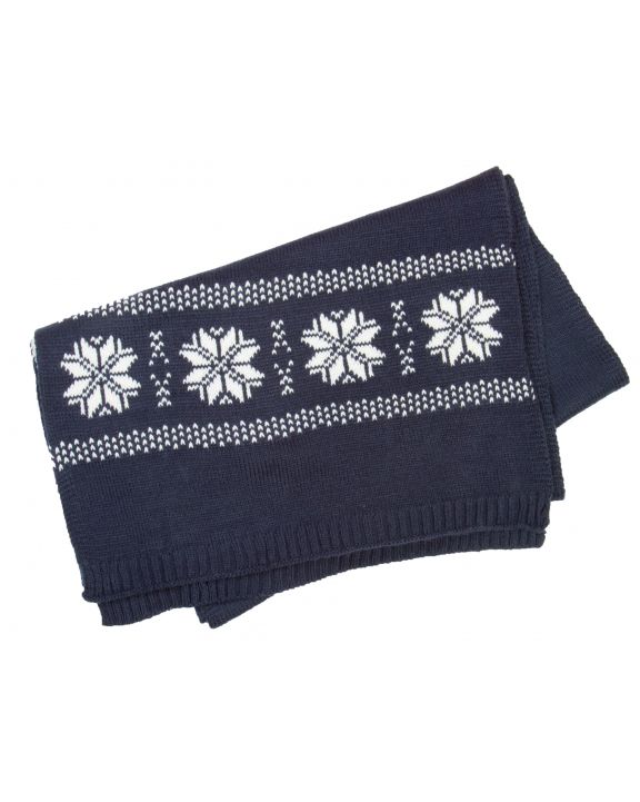 Bandana, foulard & das K-UP Gebreide kerstsjaal met sterrenpatroon voor bedrukking & borduring