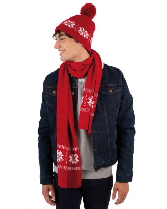 Bandana, foulard & cravate personnalisable K-UP Echarpe de Noël tricotée motif étoiles