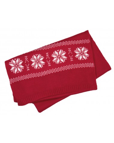 Bandana, foulard & das K-UP Gebreide kerstsjaal met sterrenpatroon voor bedrukking &amp; borduring