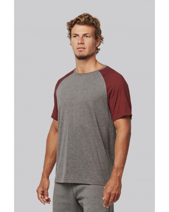 T-shirt PROACT Tweekleurig Triblend sport-t-shirt met korte mouwen volwassene voor bedrukking &amp; borduring
