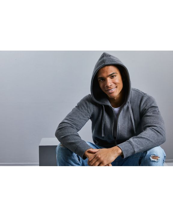 Sweatshirt RUSSELL Authentic full zip hooded melange sweatshirt personalisierbar