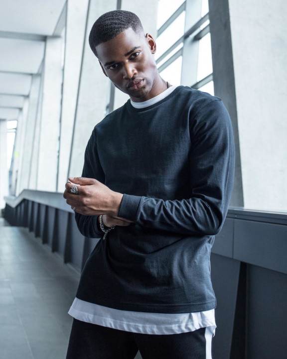 BUILD YOUR BRAND Longsleeve With Cuffrib T-Shirt personalisierbar