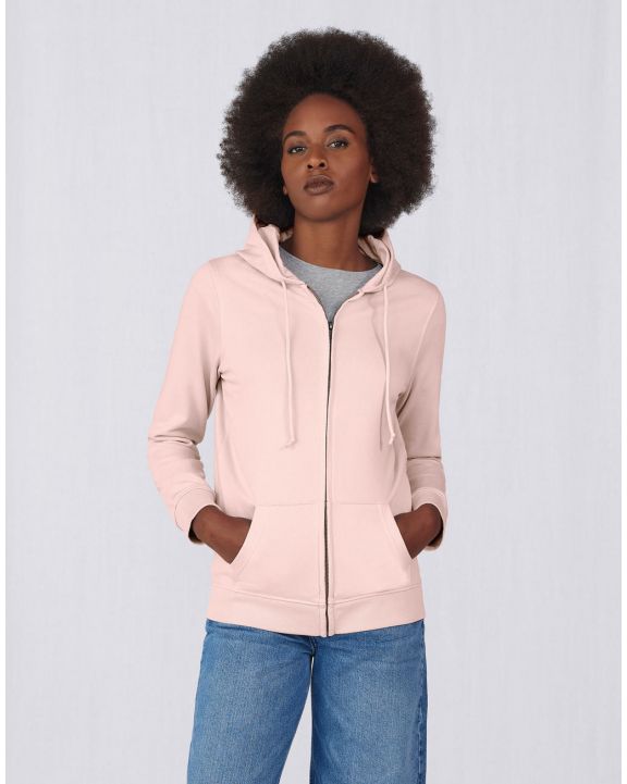 Sweater B&C Organic Zipped Hooded /women voor bedrukking & borduring
