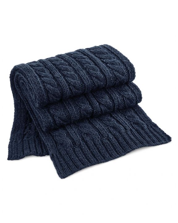 Mütze, Schal & Handschuh BEECHFIELD Cable Knit Melange Scarf personalisierbar