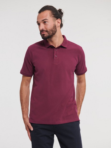 Polos à personnaliser RUSSELL MEN'S PURE ORGANIC POLO bordeaux