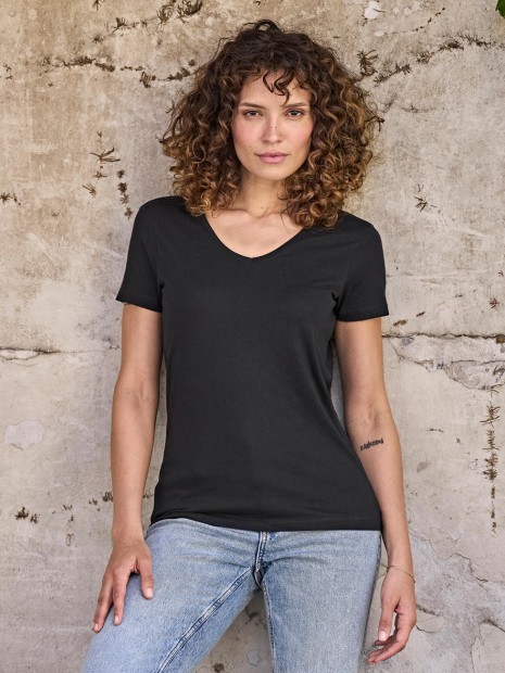 T-Shirts à personnaliser TEE JAYS Women's Luxury V-Neck Tee noir