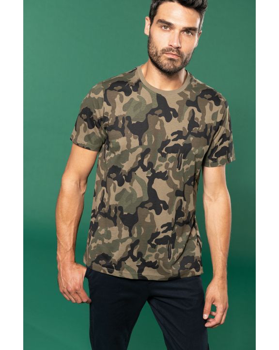 T-shirt personnalisable KARIBAN T-shirt camo manches courtes homme