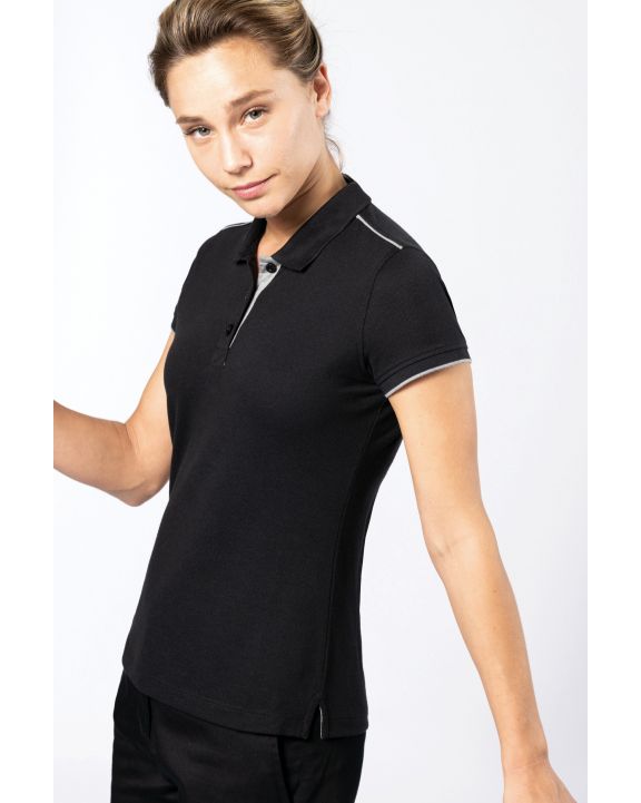 Poloshirt WK. DESIGNED TO WORK Damen-Polohemd Day To Day mit kontrastfarbenen, kurzen Ärmeln personalisierbar