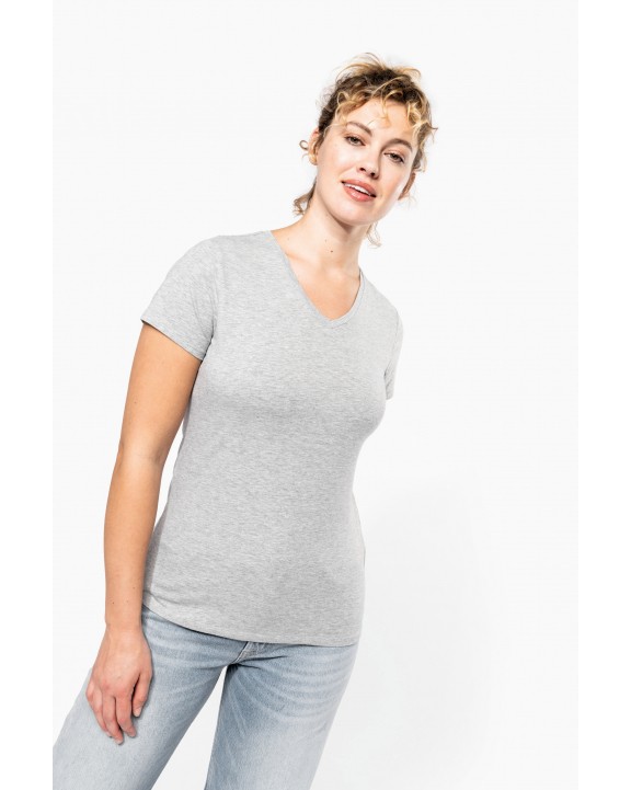 T-shirt personnalisable KARIBAN T-shirt col V manches courtes femme