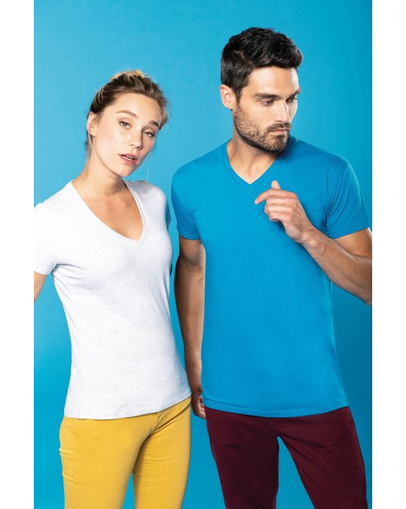 T-shirt KARIBAN Dames-t-shirt BIO150IC V-hals voor bedrukking & borduring