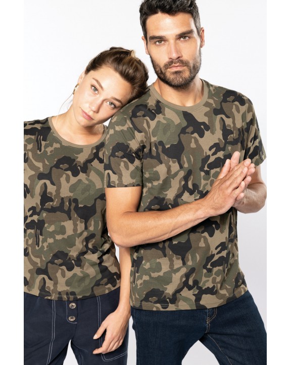 T-shirt personnalisable KARIBAN T-shirt camo manches courtes femme