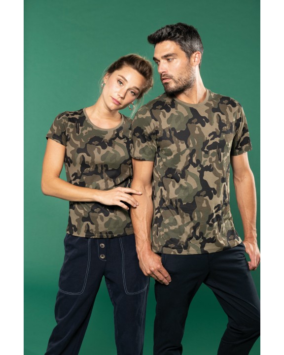 T-shirt personnalisable KARIBAN T-shirt camo manches courtes femme