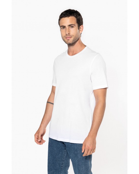 T-shirt KARIBAN Bio T-shirt kraag met onafgewerkte rand korte mouwen voor bedrukking &amp; borduring