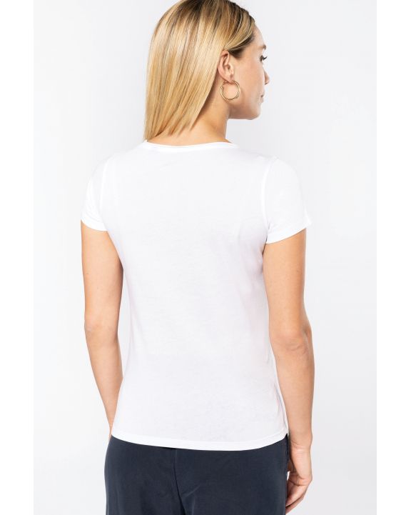 T-Shirt KARIBAN Bio-T-Shirt für Damen mit kurzen Ärmeln und ungesäumtem Halsausschnitt personalisierbar