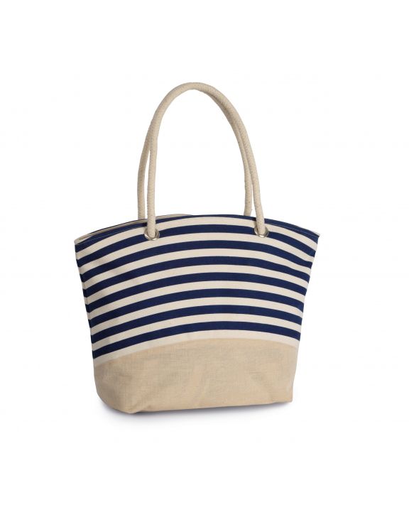 Tasche KIMOOD Jute-Shoppingtasche im marinen Stil personalisierbar