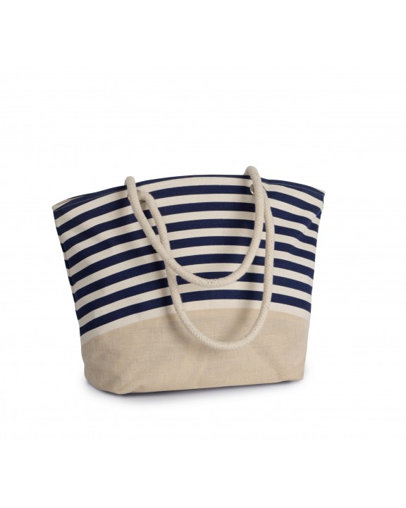 Tas & zak KIMOOD Shopper van jutecanvas in marinestijl voor bedrukking &amp; borduring