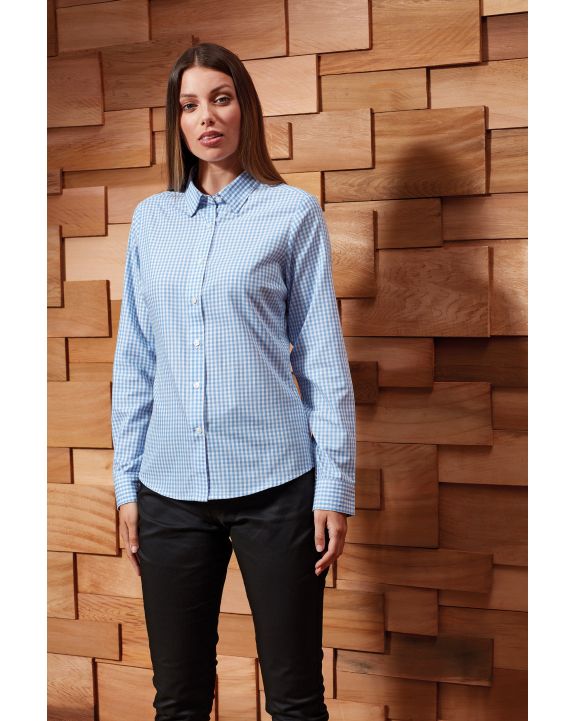 Hemd PREMIER Overhemd met grote vichyruiten voor bedrukking & borduring