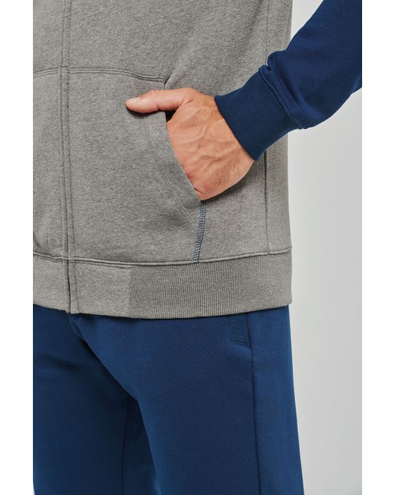 Sweatshirt PROACT Zweifarbige Unisex-Fleecejacke mit Reißverschluss und Kapuze personalisierbar