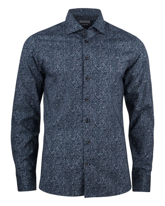 Hemd J. HARVEST & FROST HEMD INDIGO BOW 37 REGULAR FIT voor bedrukking &amp; borduring