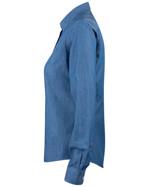 Hemd J. HARVEST & FROST HEMD INDIGO BOW 130 WOMAN voor bedrukking &amp; borduring