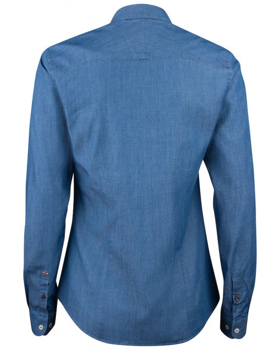 Hemd J. HARVEST & FROST HEMD INDIGO BOW 130 WOMAN voor bedrukking &amp; borduring