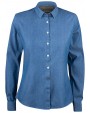 Hemd J. HARVEST & FROST HEMD INDIGO BOW 130 WOMAN voor bedrukking &amp; borduring