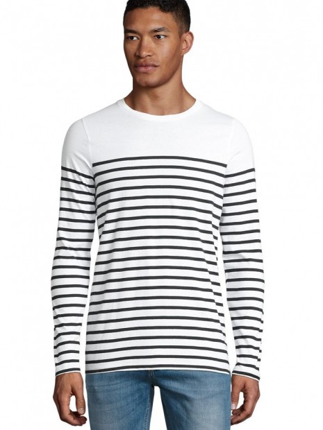 T-Shirts à personnaliser SOL'S Matelot Lsl Men blanc/bleu marine