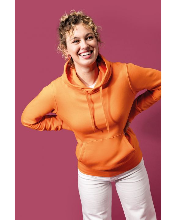 Sweater KARIBAN Ecologische damessweater met capuchon voor bedrukking & borduring