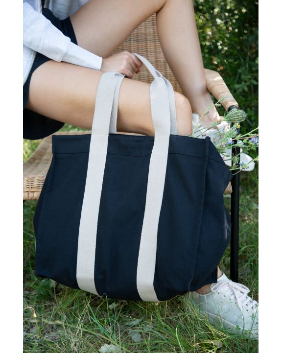 Tasche KIMOOD Große recycelte Shoppingtasche mit Seitenfalte personalisierbar