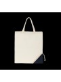 KIMOOD Sac shopping pliable natural / navy blue personnalisable