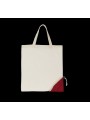 KIMOOD Sac shopping pliable natural / hibiscus red personnalisable