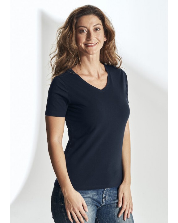 T-shirt COTTOVER STRETCH V-NECK LADY - GOTS GECERTIFICEERD voor bedrukking &amp; borduring